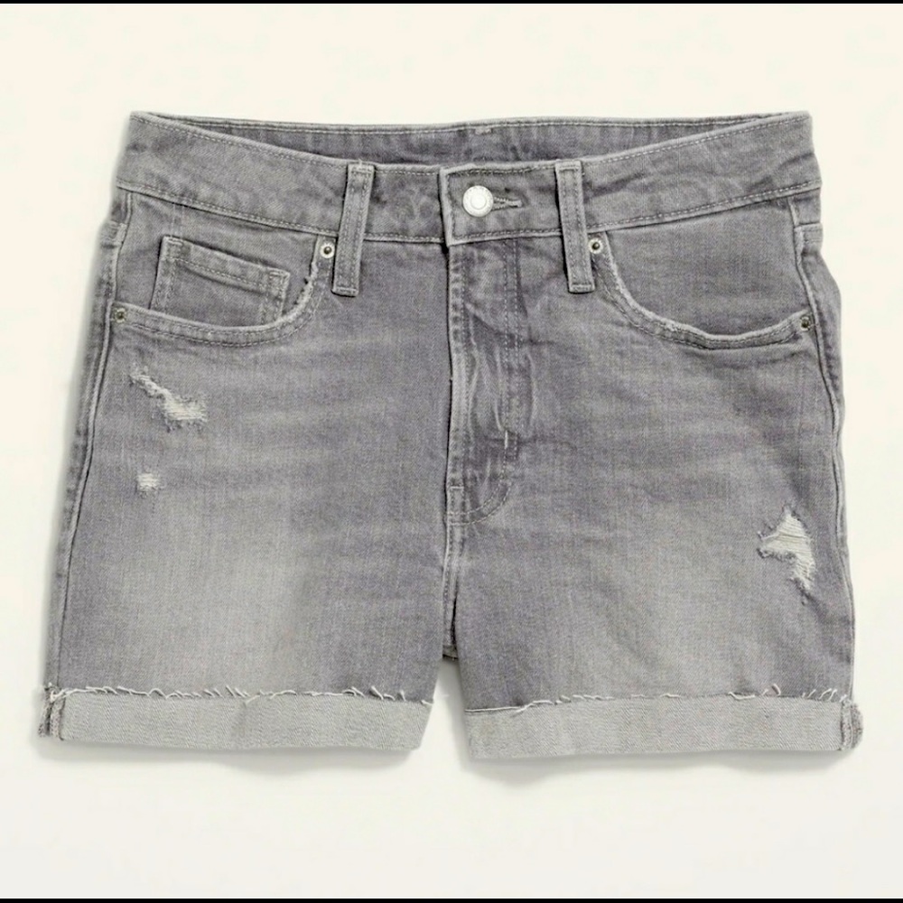 Old Navy High-Waisted O.G. Gray Cut-Off Jean Shorts. Sz8